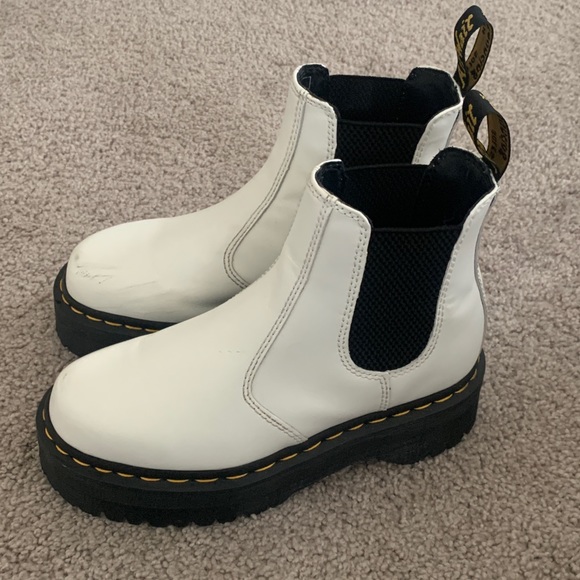 Dr. Martens 2976 White Platform Chelsea Boots - Picture 8 of 8